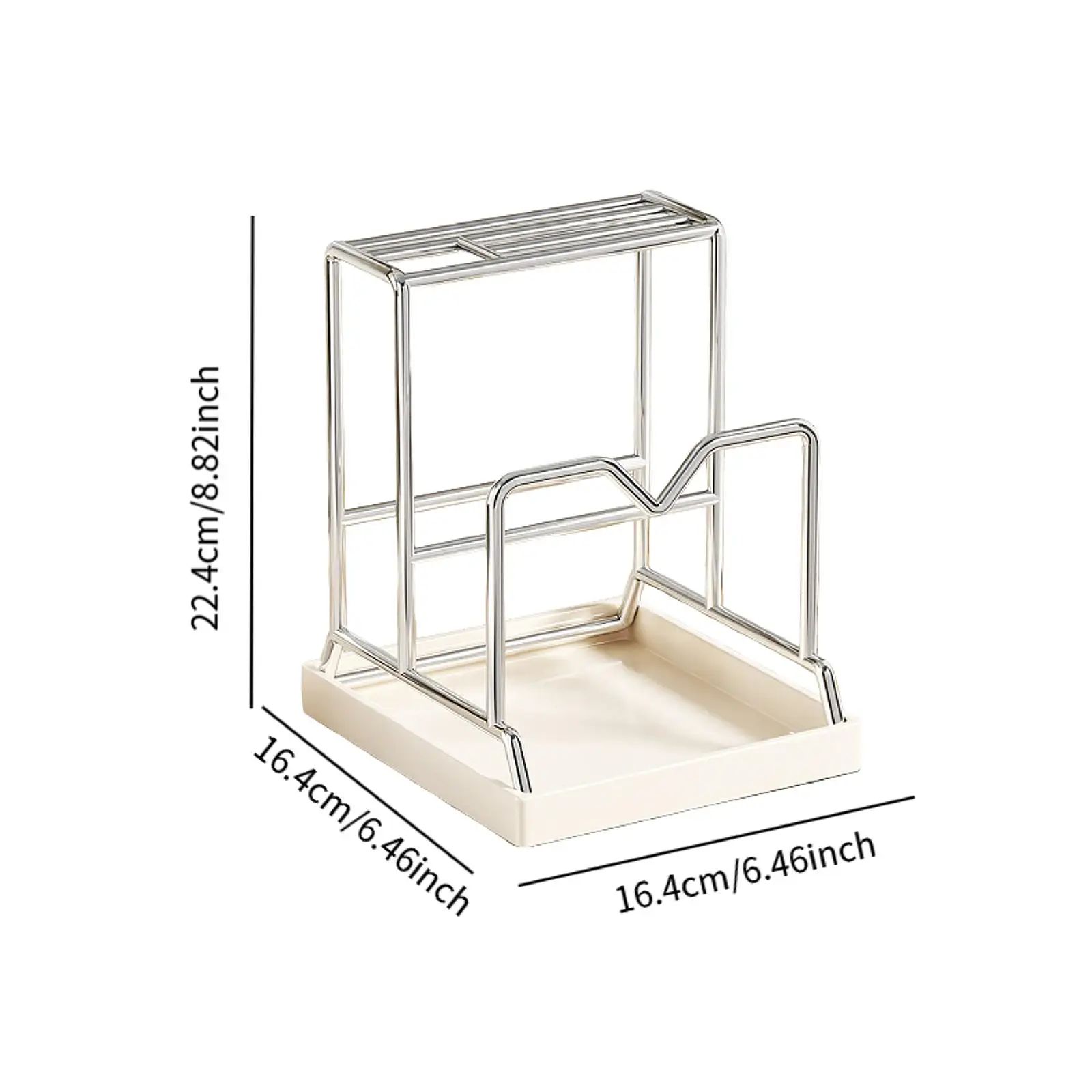 Stainless Steel Pot Lid and Cutting Board Rack
