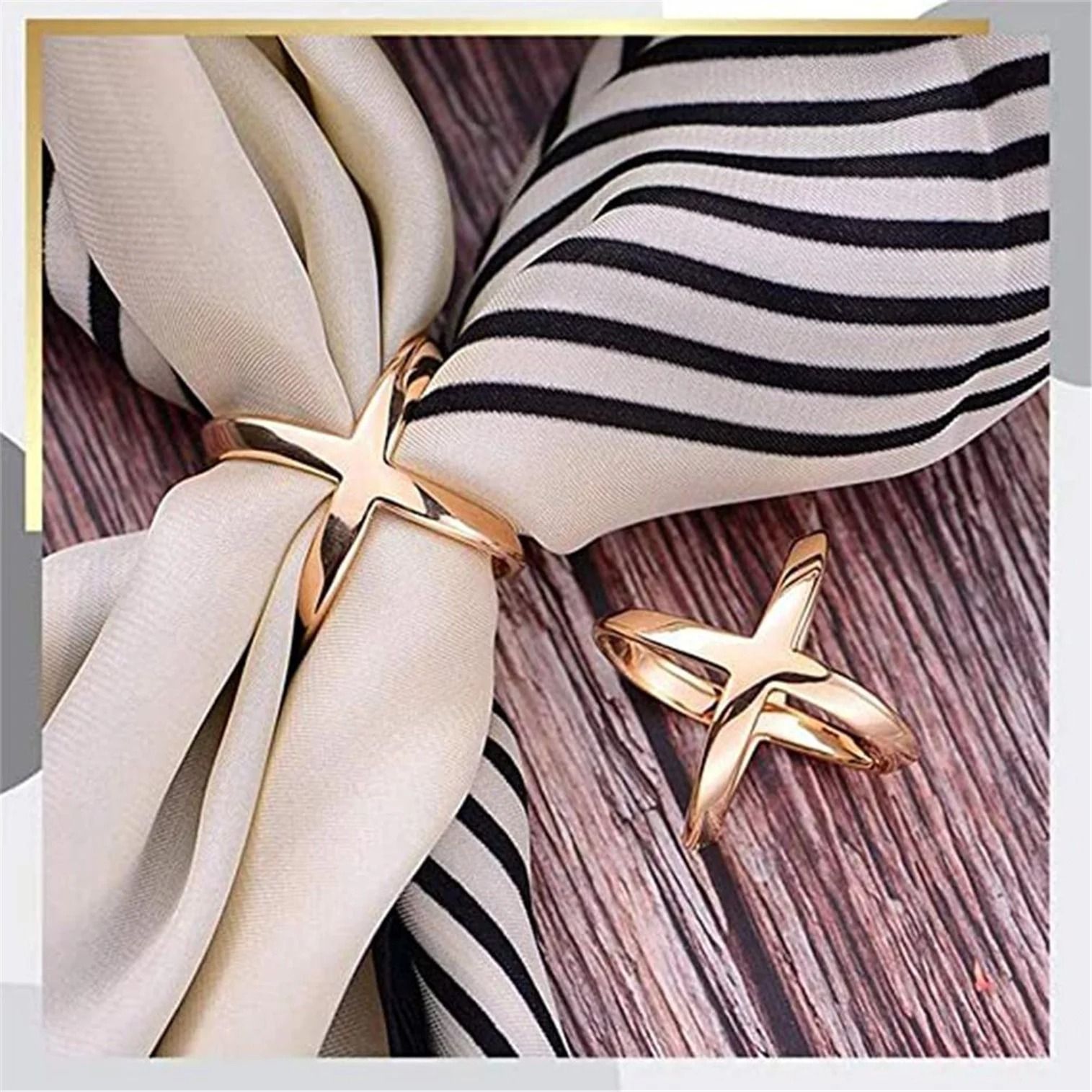 X Shaped Scarf Clips Elegant Silk Scarf Buckle Rings for Women