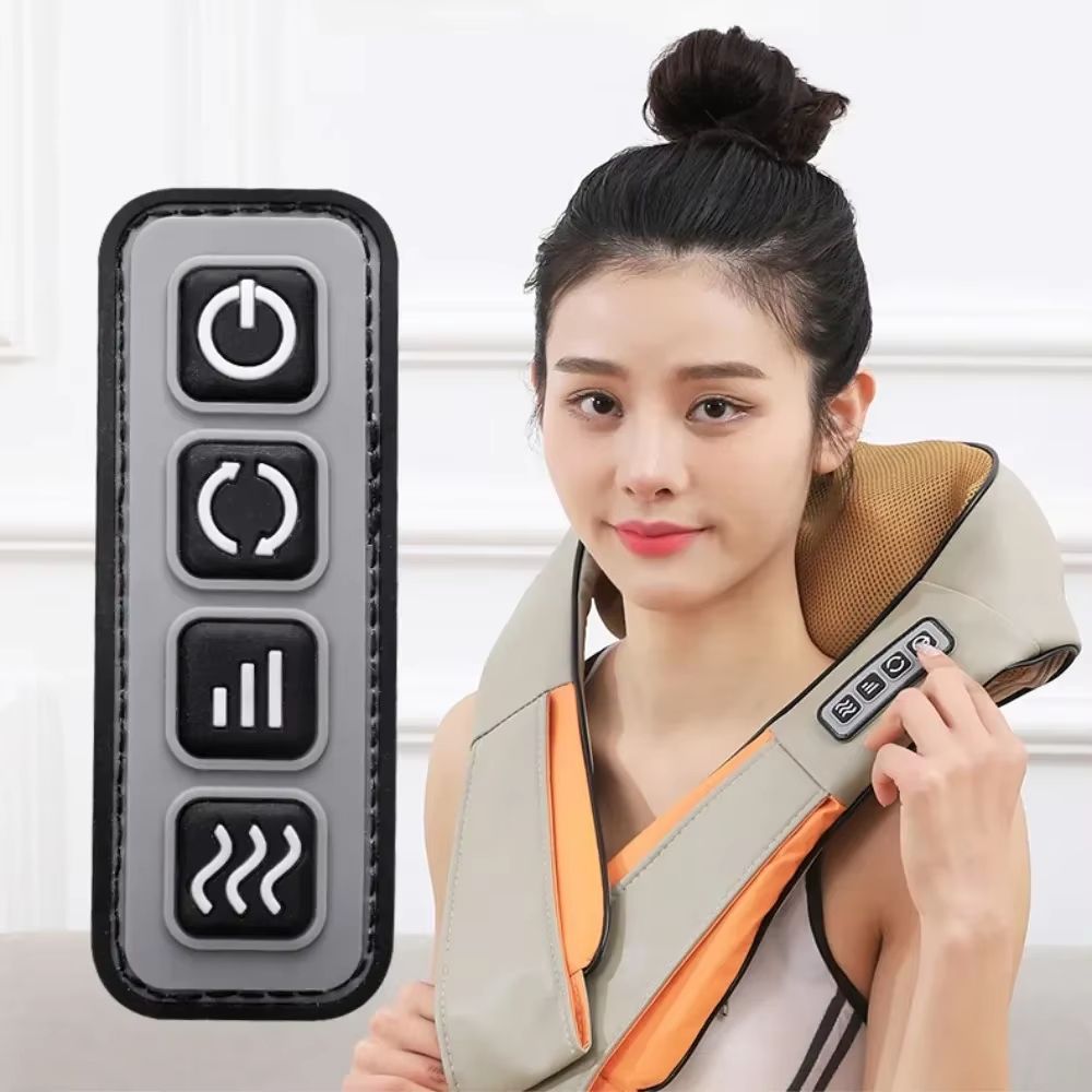 RelaxHeat Shiatsu Neck & Shoulder Massage Shawl – Hot-Compress Electric Cervical Traction & Kneading Wrap