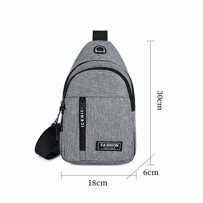 Mens Canvas Chest Bag Casual Crossbody Messenger Satchel
