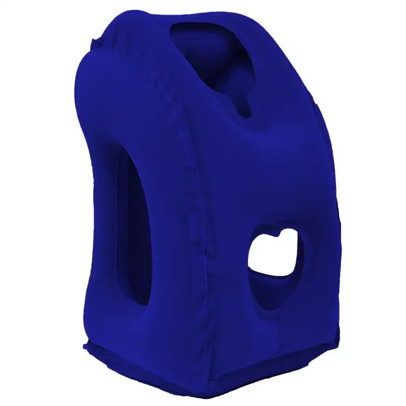 Inflatable Travel Pillow Airplane Neck Pillow With Chin Support Portable Headrest Cushion