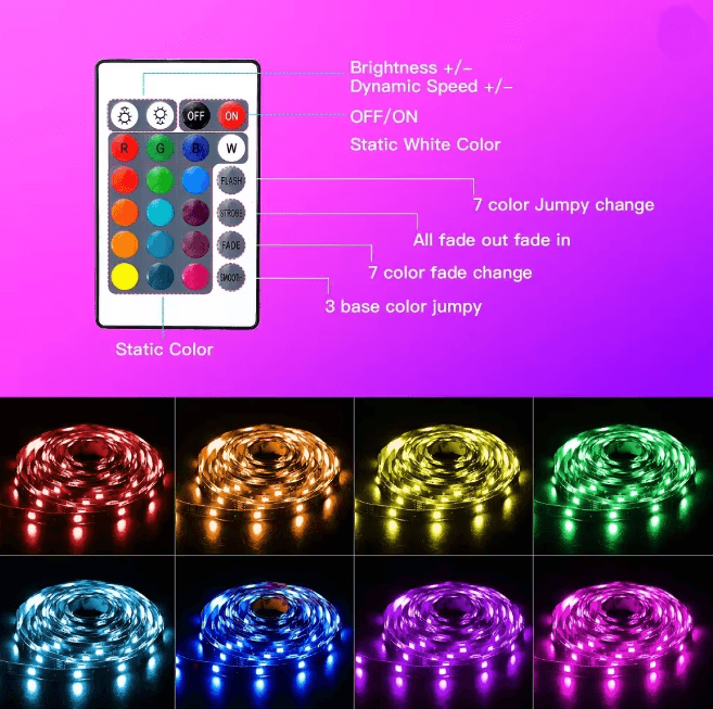 RGB LED Strip Light USB Bluetooth Color Changing Flexible Light Tape