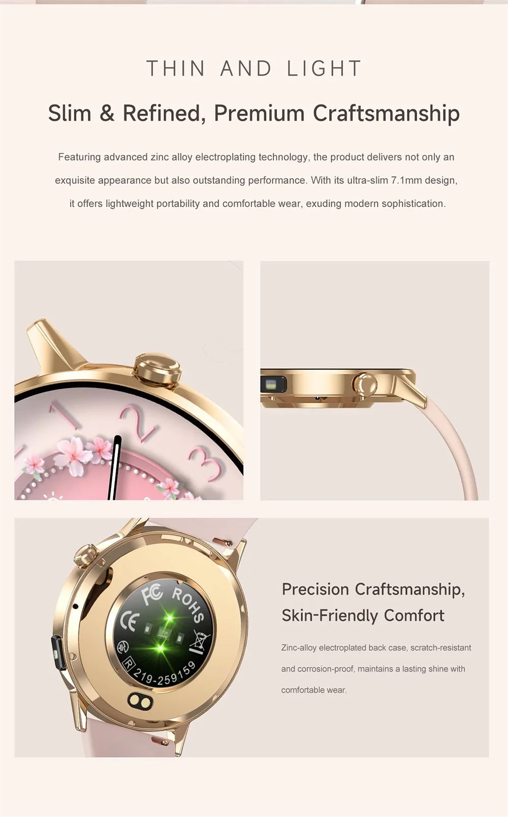 Women AMOLED Bluetooth Calling Smartwatch with Flashlight