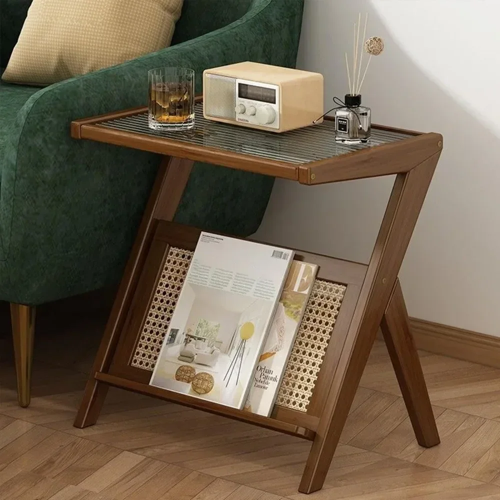 Small-Sized Z-Shaped Tea Table, Removable Glass Tea Table, Exquisite and Simple Style, Brewing Tea Table for Living Room