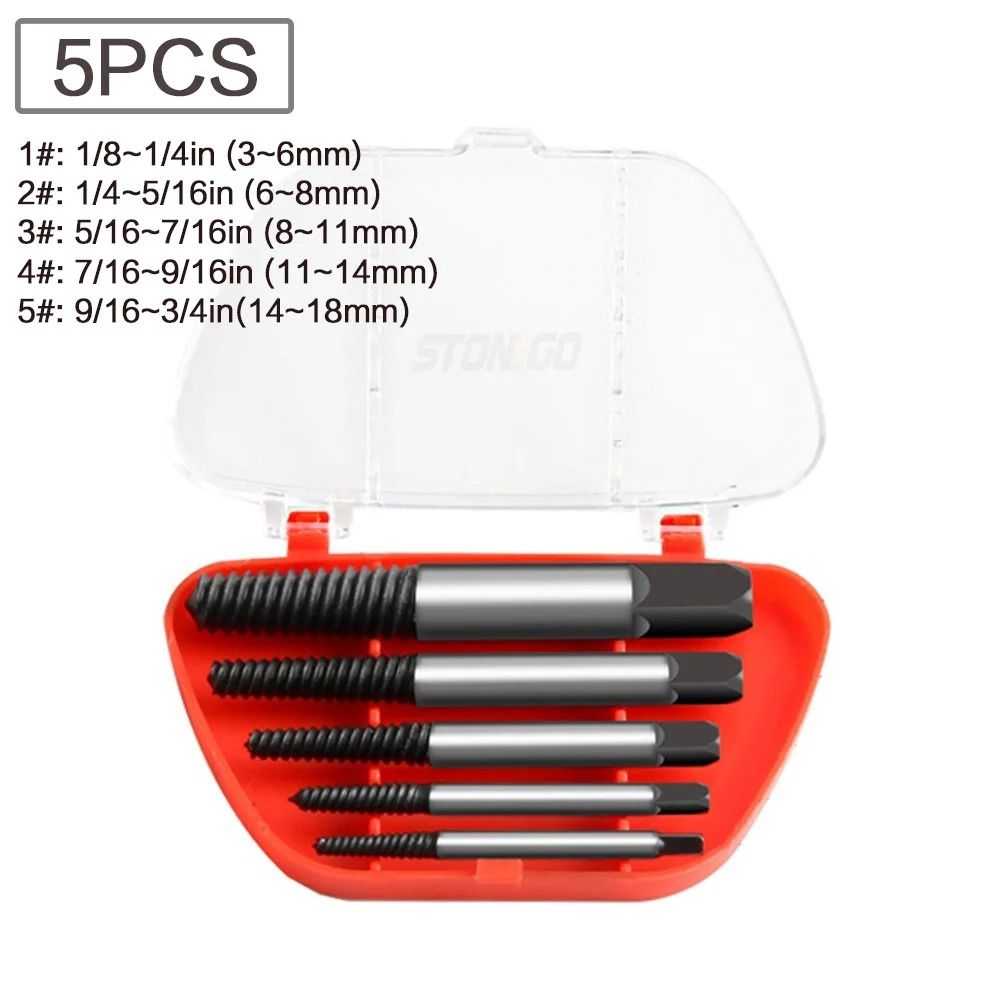 STONEGO Screw Extractor Set Double Sided Drill Bits for Broken Screws