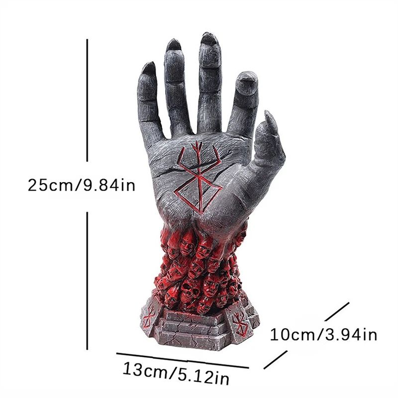 Berserk Skull Hand Grim Reaper Statue Gothic Resin Figurine