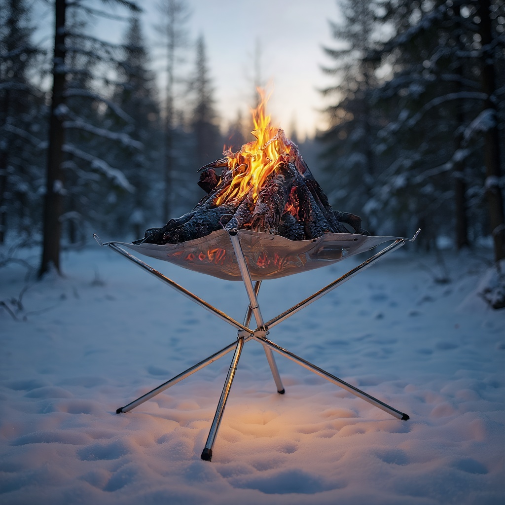 Portable Collapsible Fire Pit Steel Mesh Camping Fire Stand