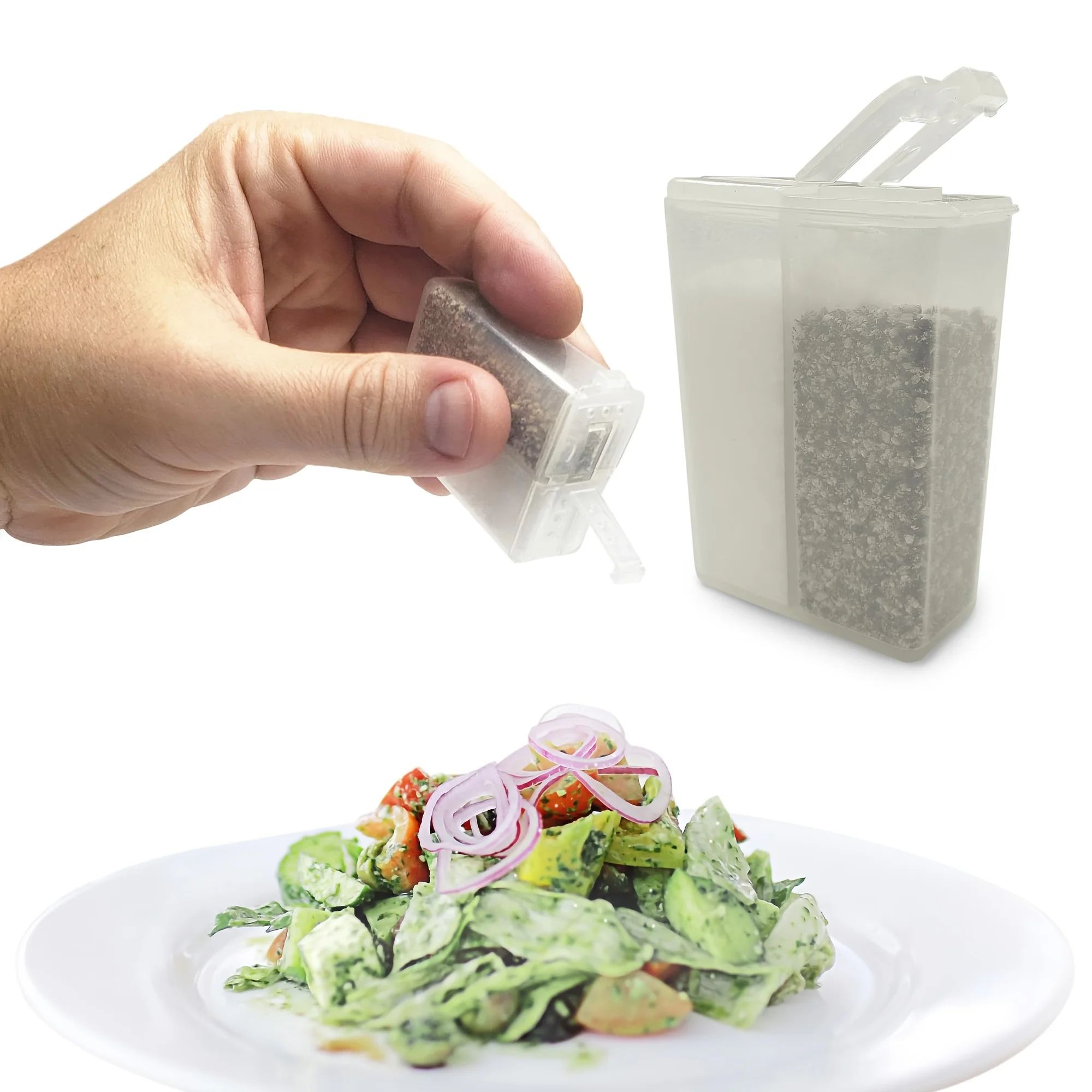 2 in 1 Camping Seasoning Shaker Bottle Salt and Pepper Container