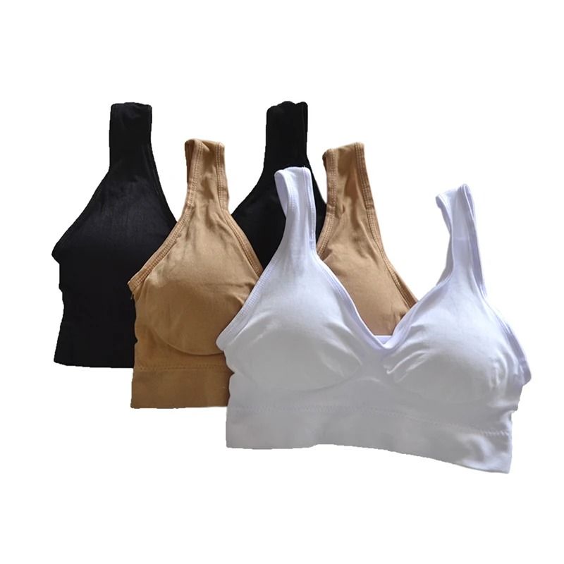 3pc Active Bra Set Wireless Push Up Seamless Plus Size Fitness Bra
