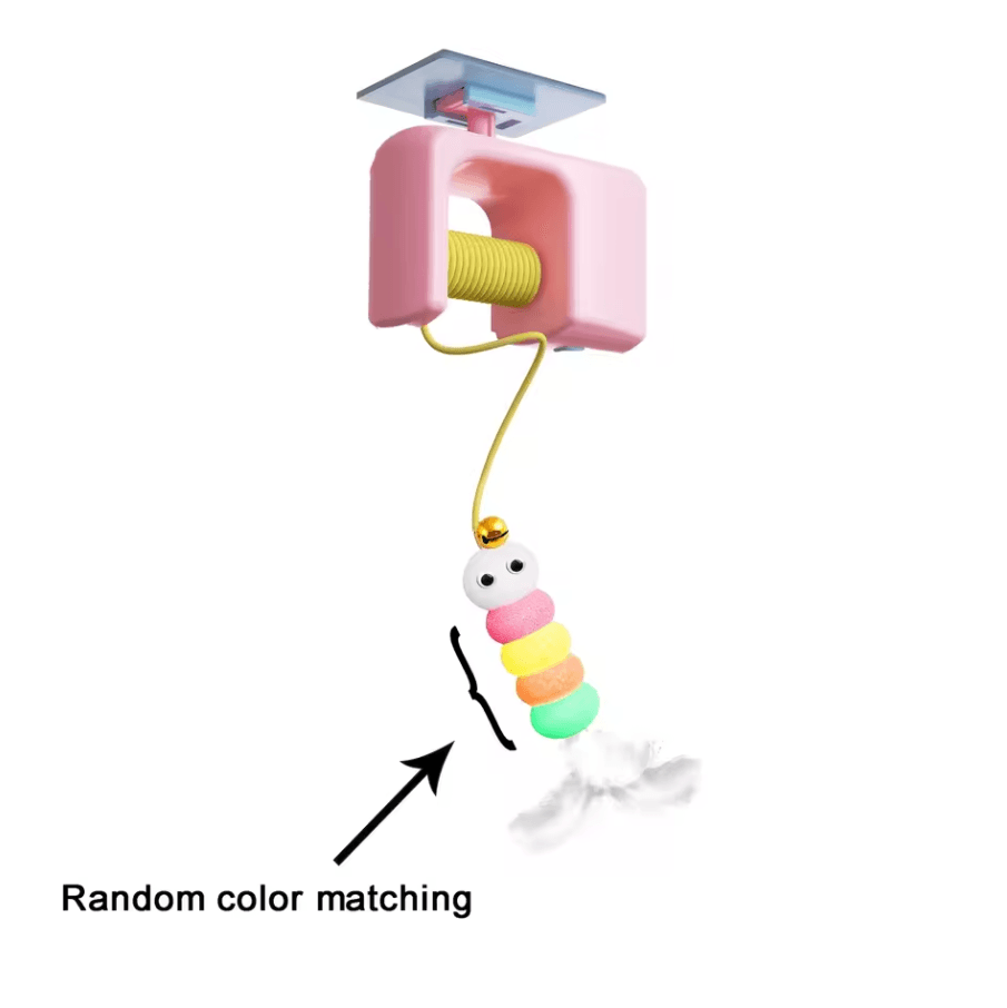 Electric Interactive Cat Teasing Stick Toy with Automatic Flying Bird and Elastic Rope