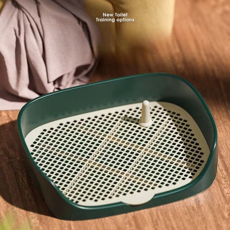 Portable Dog Potty Training Tray With Fence And Pillar For Indoor Pee Pads