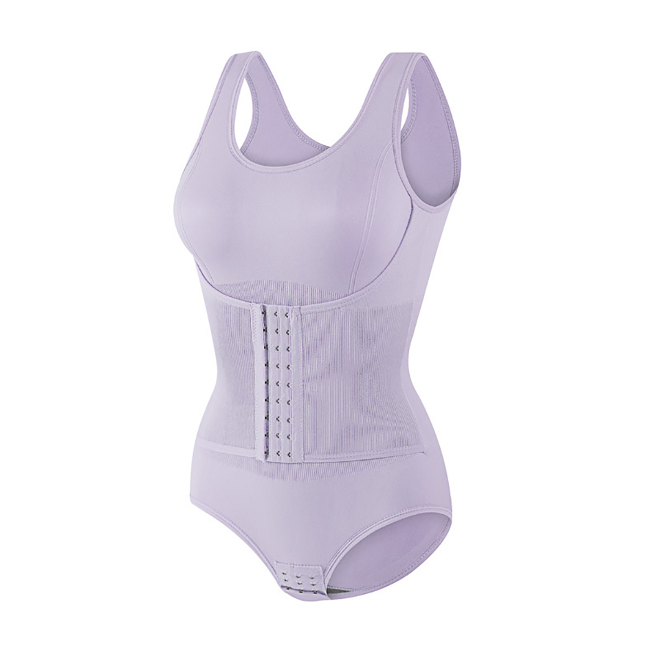 Slimming Bodysuit Shapewear with Zipper Belt Womens Tummy Control Waist Trainer