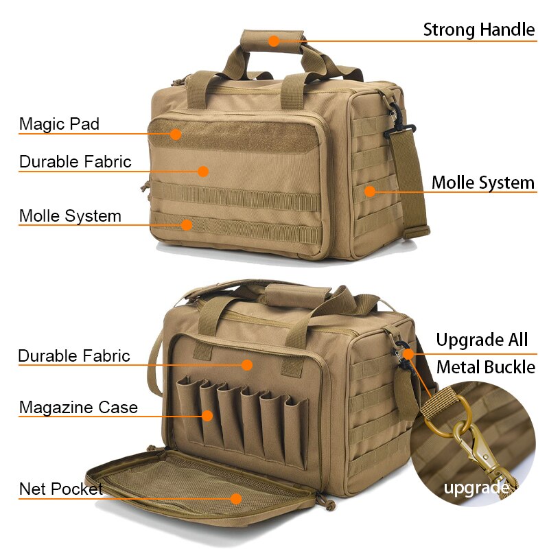 Premium Tactical Gun Range Bag Durable Pistol Storage Case & Outdoor Hunting Gear