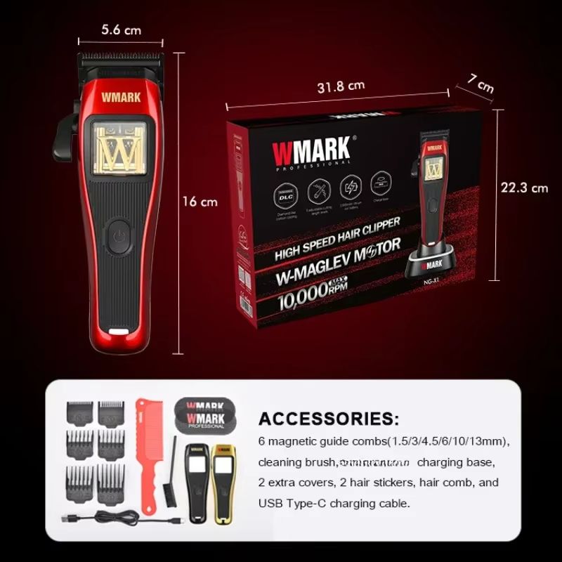 JRL 2020C Professional Hair Clipper & Trimmer Set – 7200RPM Barber Shop Grooming Tool for Men