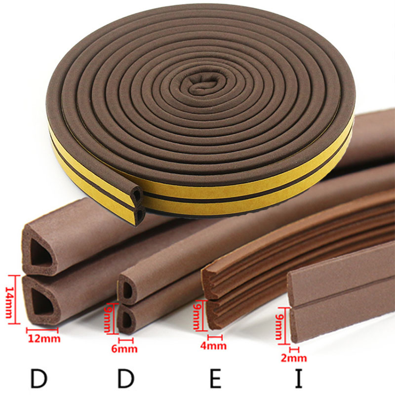 DIPE Self-Adhesive Door & Window Sealing Strip, Anti-Collision Rubber Foam Sound Insulation for Glass Windows