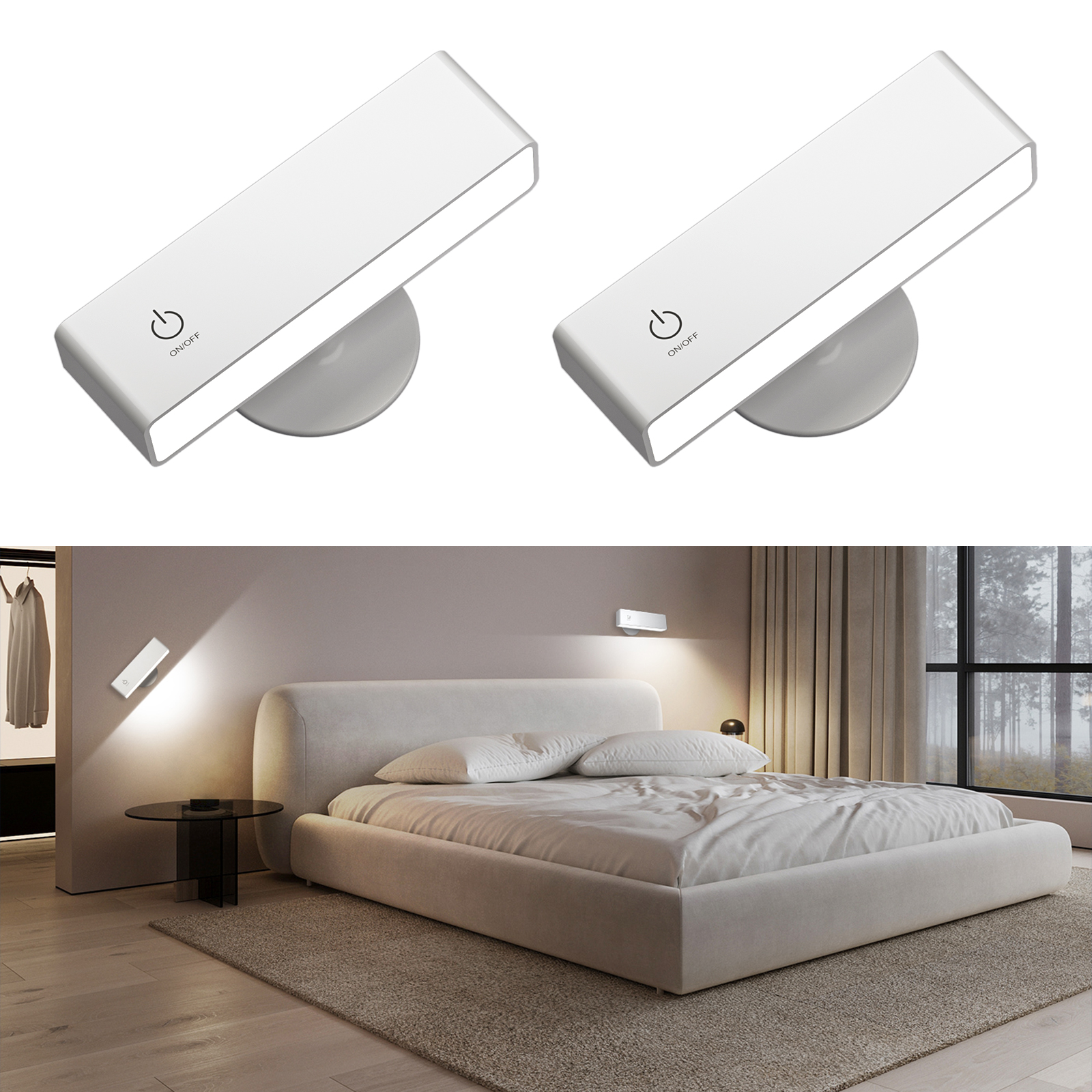 Dimmable Wall Sconce Magnetic, Led Wall Lights With Rotation, Christmas Room Decoration, Book Table Lamp