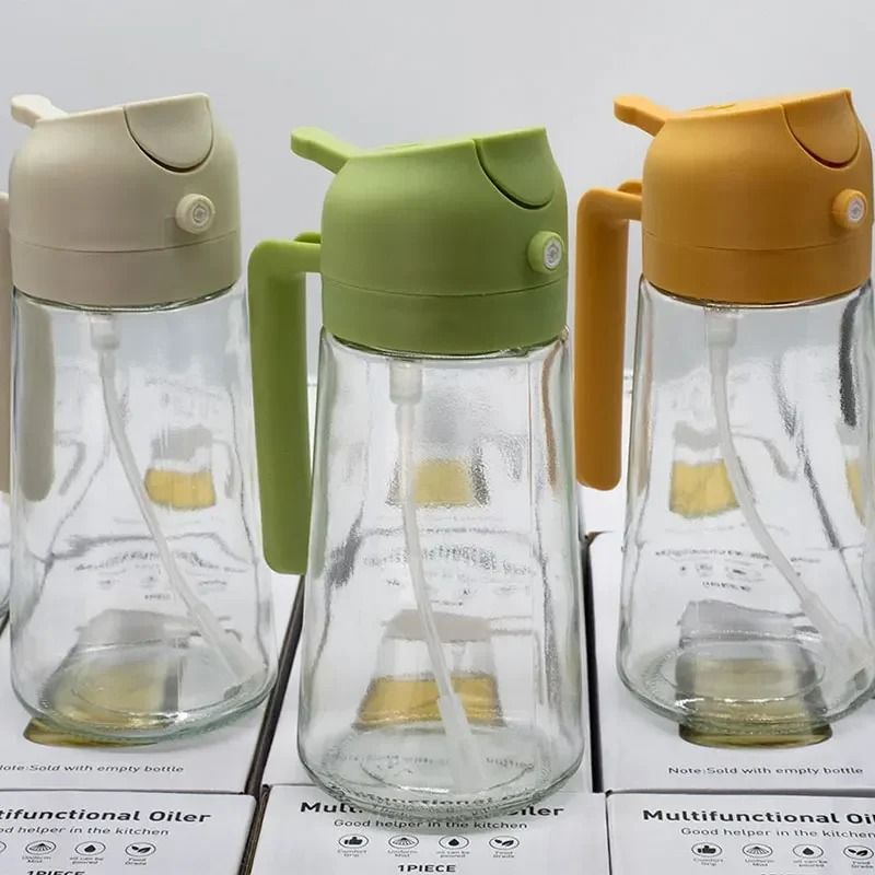 2 in 1 500ml Glass Oil Sprayer Bottle for Kitchen & BBQ