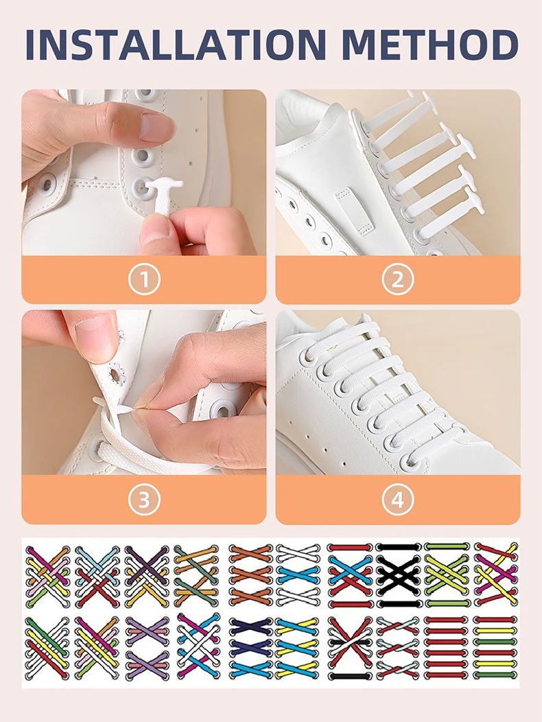 No Tie Elastic Lazy Silicone Laces Rubber Lace