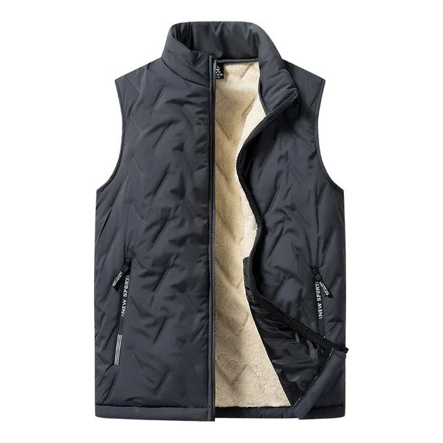 Mens Padded Cotton Vest with Stand Collar