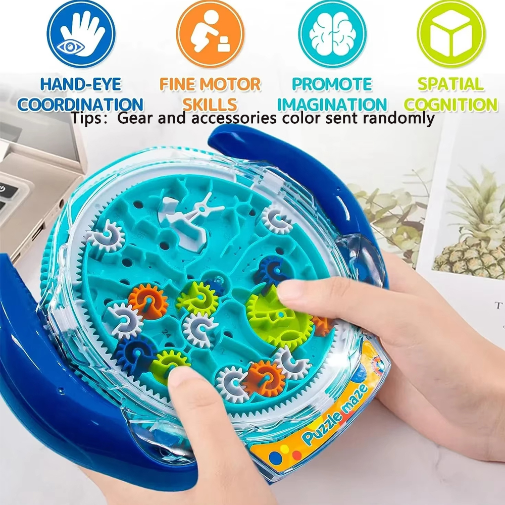 Puzzle Maze Magic Transparent Speed Cube  Stress Reliever Rolling Ball Toy for Kids and Adults