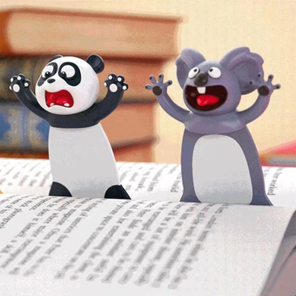 3D Stereo Cartoon Animal PVC Bookmarks Cute Cat and Friends Page Markers for School and Gifts