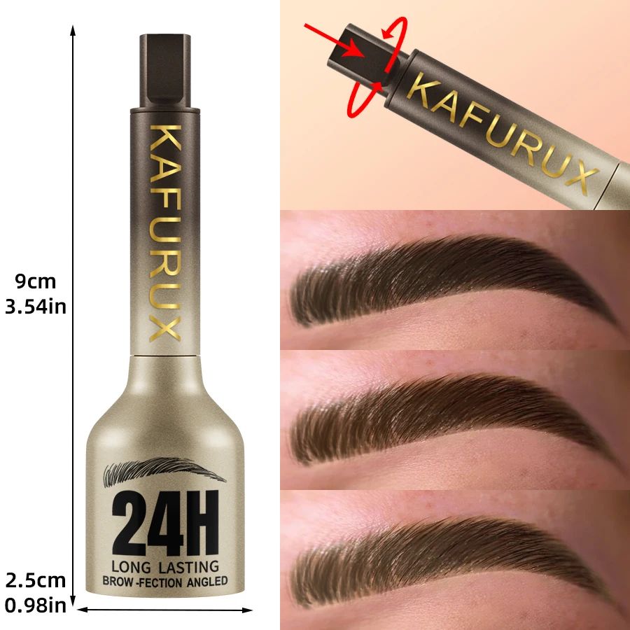 3D Long Lasting Waterproof Eyebrow Pencil with Natural Brush