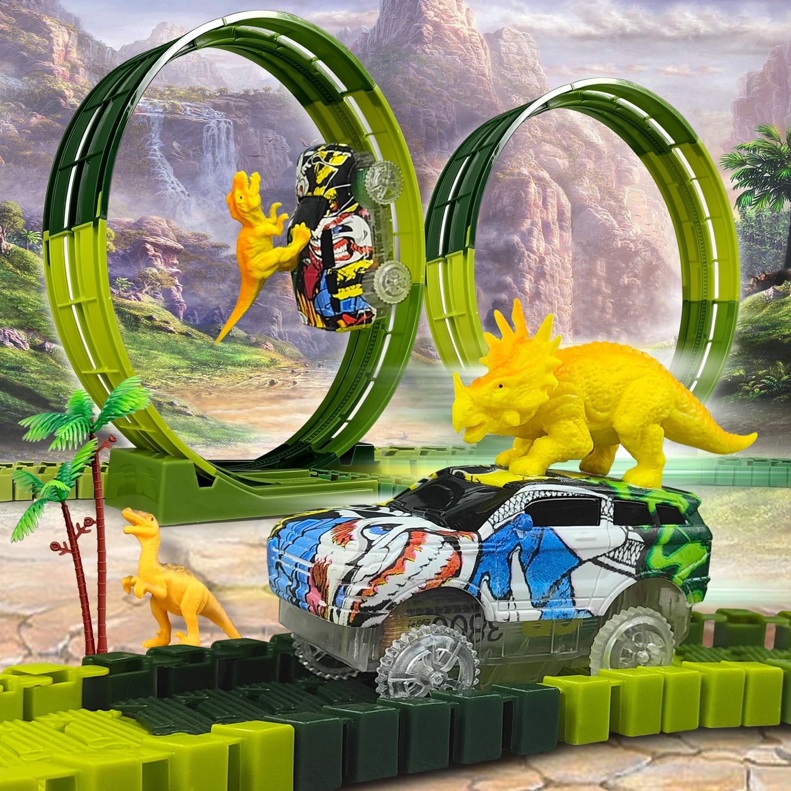 Magic Climbing Electric Dinosaur Railway Toy Set
