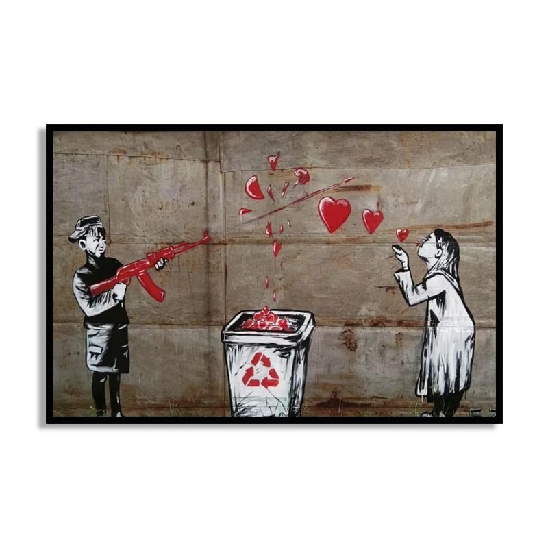 Banksy Graffiti Art Poster – Street Art Series Canvas Mural – Modern Banksy Image Wall Art