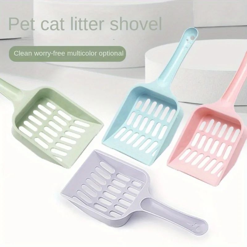 Fine Mesh Cat Litter Scoop with Durable Plastic Handle - Fast Easy Cleaning, Pet Waste Shovel for Cats & Dogs