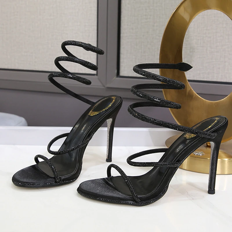Summer Street Style Women Sandals, Sexy Open Toe Thin High Heels, Ankle Strap Party Prom Shoes