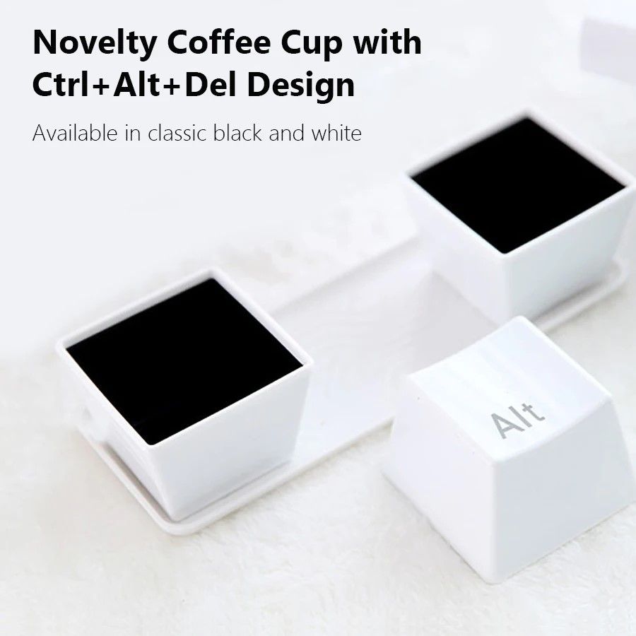 Keyboard Key Mug Set – Ctrl Alt Del Desk Cup Trio