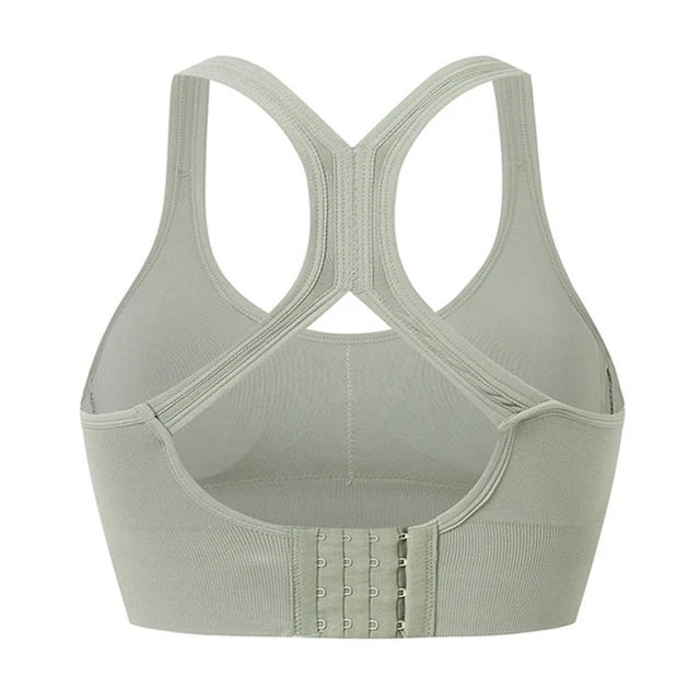 Back Closure Women Bras Sexy Lingerie Fitness Bra Seamless Bralette Gather Pad Shockproof Underwear Female Brassiere Tan