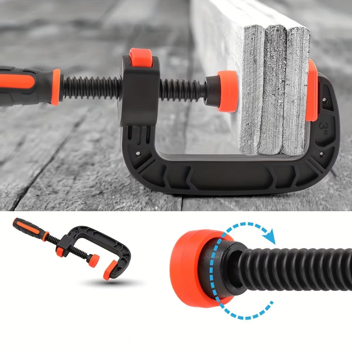Heavy-Duty 7-Inch Spring Clamps – Reinforced Plastic Nylon Strong Force Spring Jaw Opening Clamps (2-Pack)