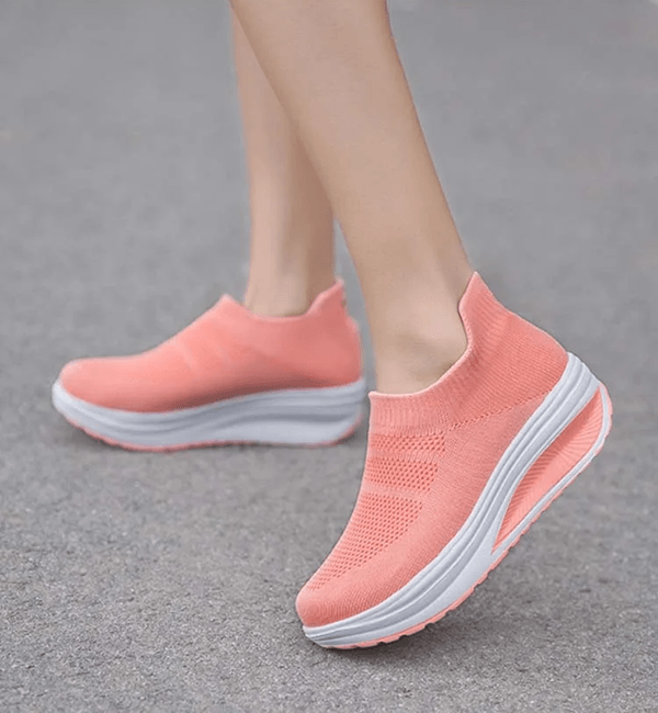StrideEase Womens Slip On Platform Sneakers