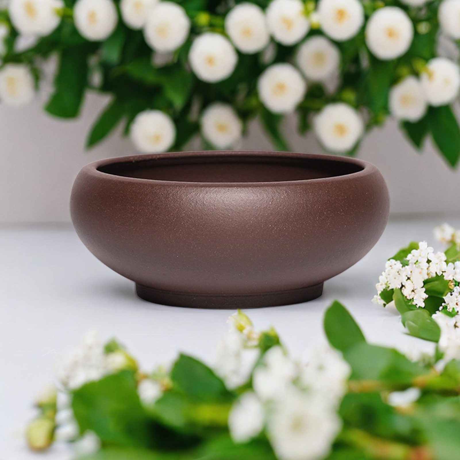 Red Stoneware Succulent Planter Pot with Drainage Hole for Indoor Outdoor Plants