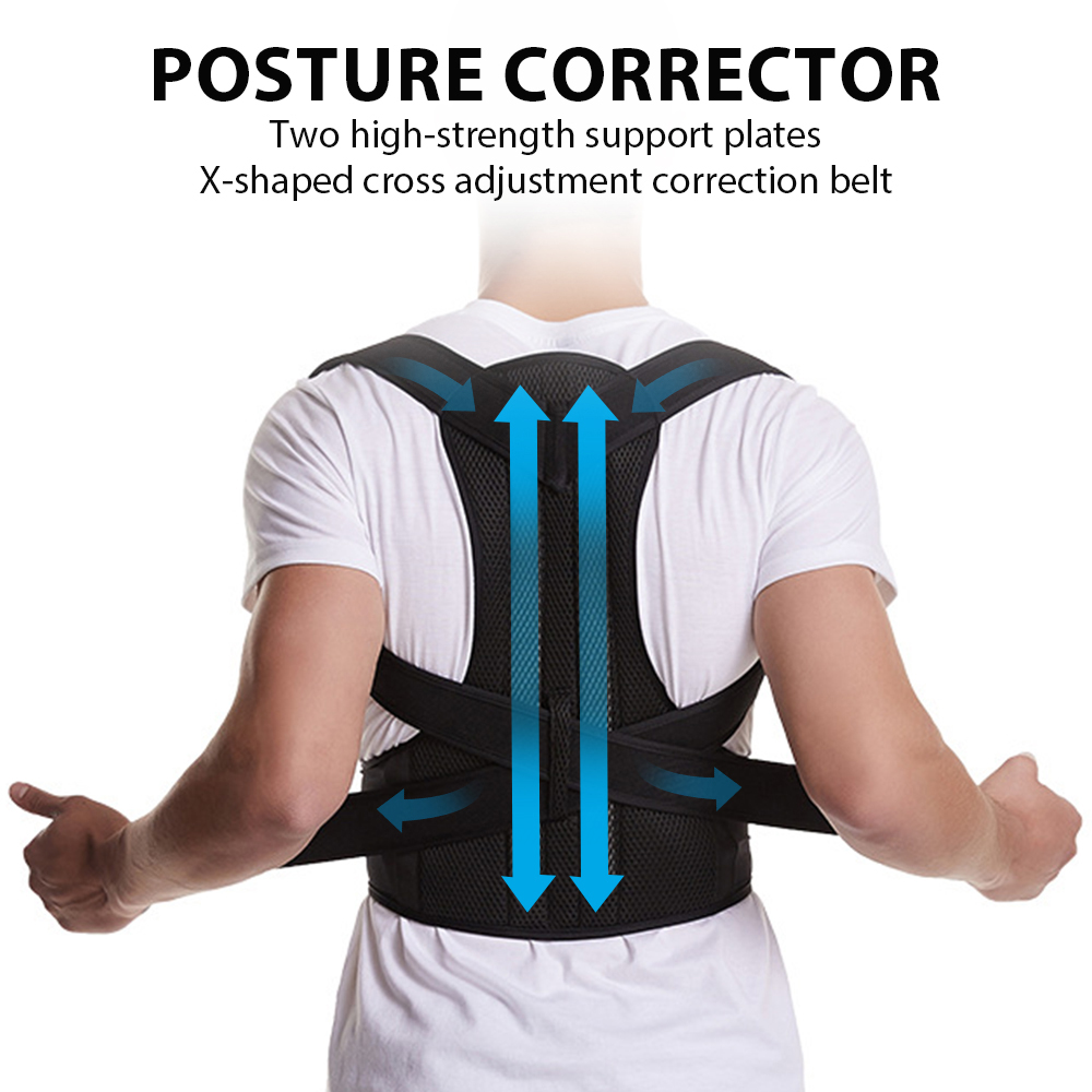 Adjustable Back Brace Posture Corrector with Lumbar Support Belt for Men and Women Breathable Shoulder Straightener