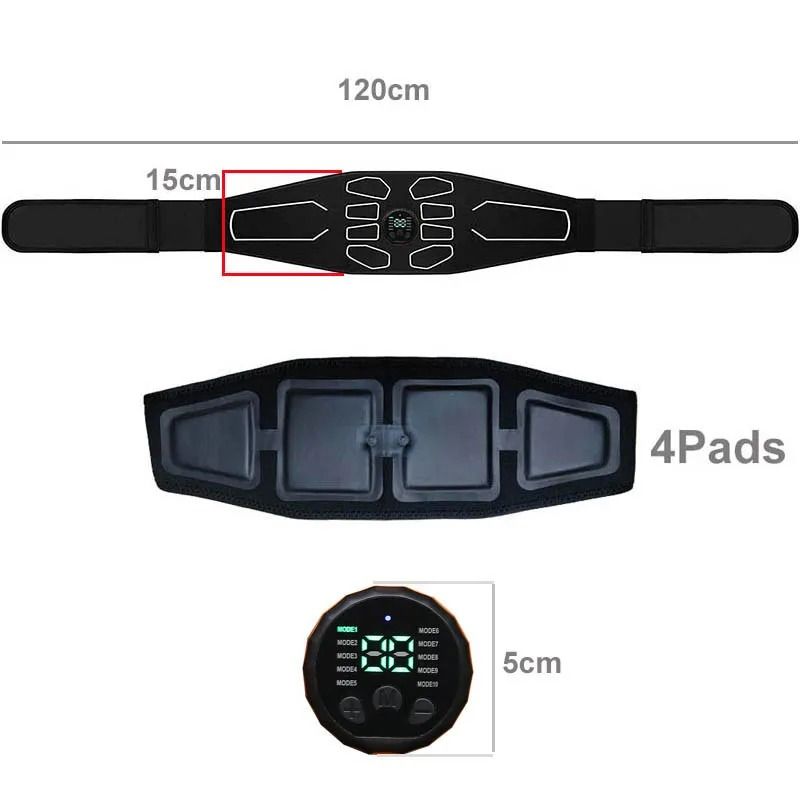 Abdominal Massager Waist Belt 120cm Fitness Muscle Training Toner