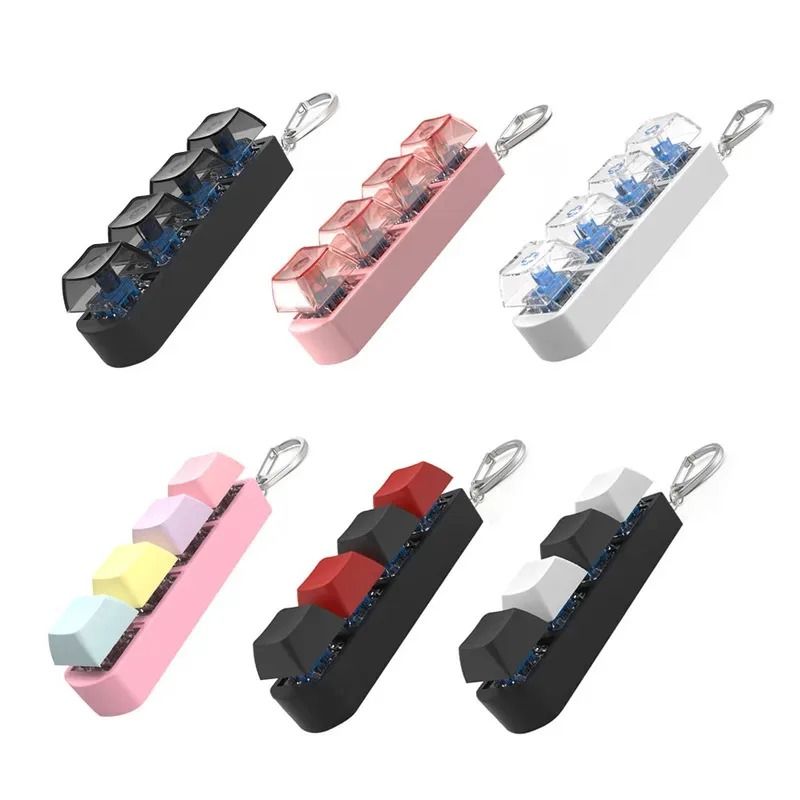 4-Key Mechanical Keyboard Fidget Keychain