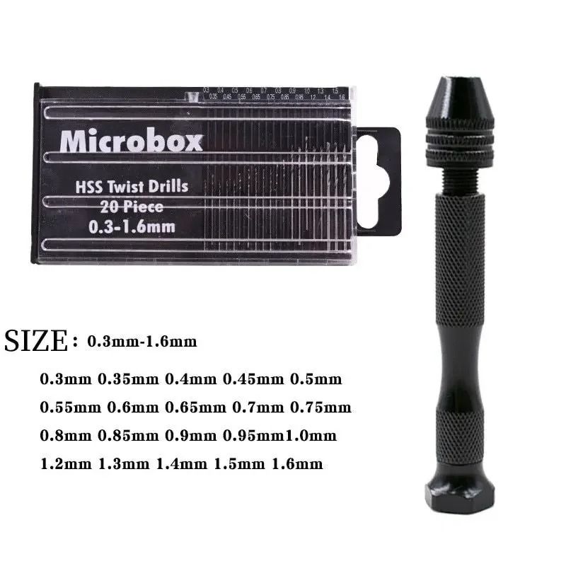 Mini Micro Aluminum Alloy Manual Twist Hand Drill for Jewelry and Woodworking