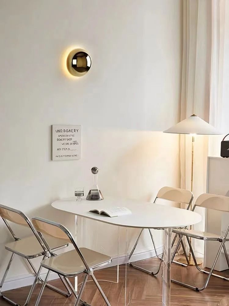 Modern Minimalist Silver Wall Lamp for Bedroom and Hallway Lighting