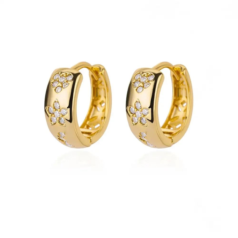 Stainless Steel Star Hoop Earrings