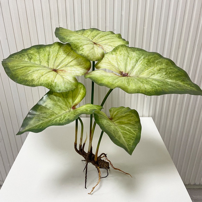 Artificial Lotus Leaves Plant Decor with Roots for Garden Pond Wedding Table Greenery