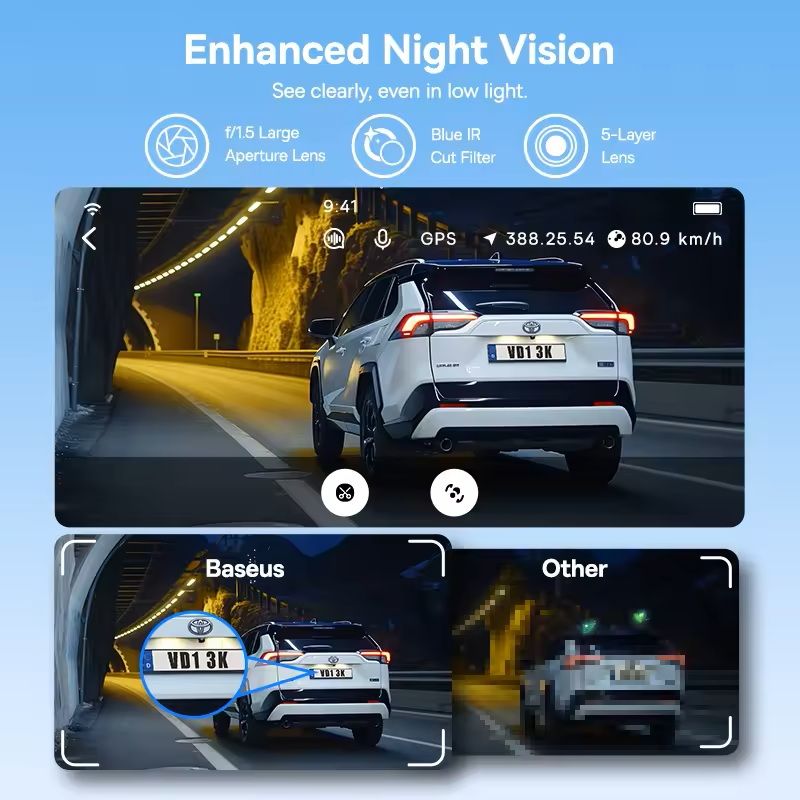 3K Front and Rear Dash Cam with GPS and Parking Mode