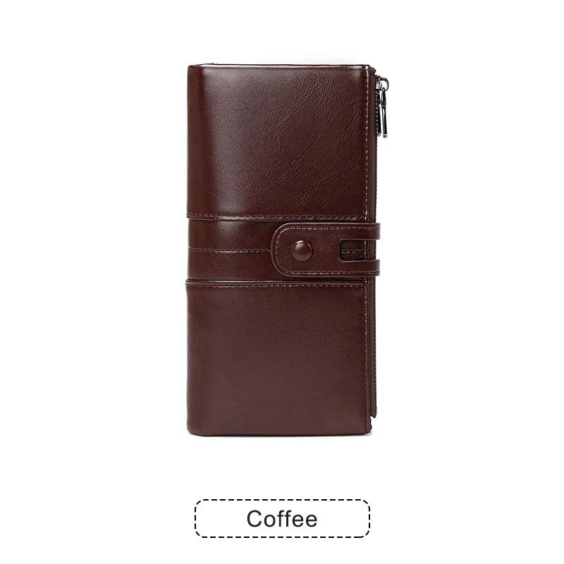 RFID Womens Long PU Leather Wallet Handbag
