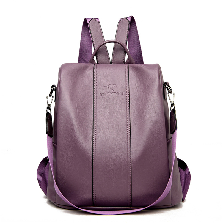 Vintage Leather Backpack for Women High Capacity Shoulder Travel Bag