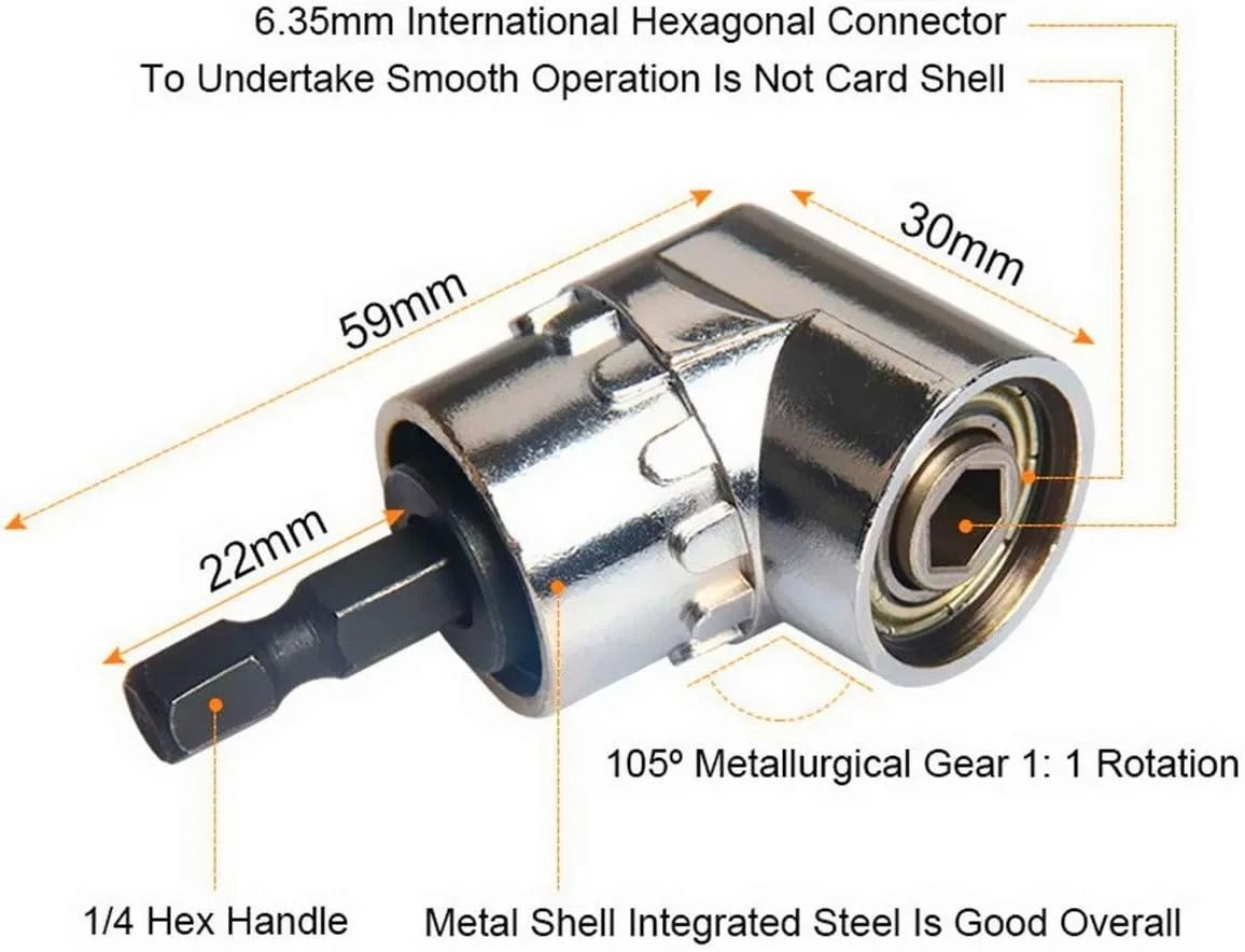 Impact Grade 105 Degree Right Angle Socket Adapter