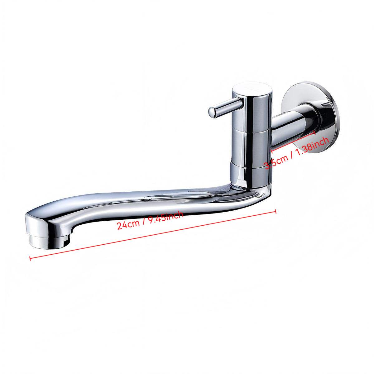 Space Saving Wall Mount Cold Water Faucet with Swing Spout