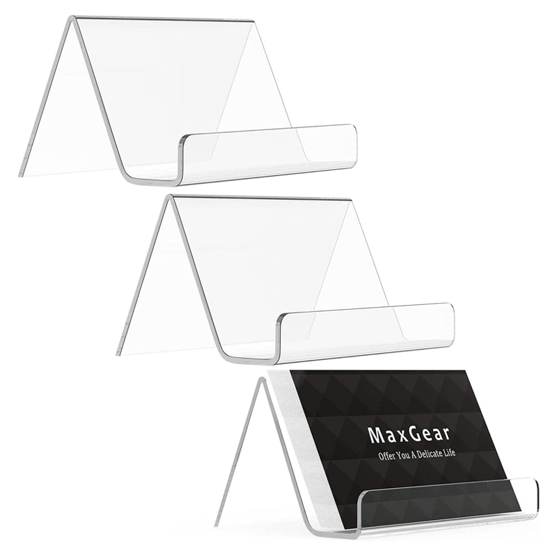 Acrylic Business Card Holder Desk Organizer - Office Display Stand