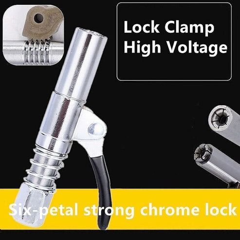 Grease Gun Coupler High Pressure Nozzles, Quick Release Lock Oil Injection, Durable & Easy to Use