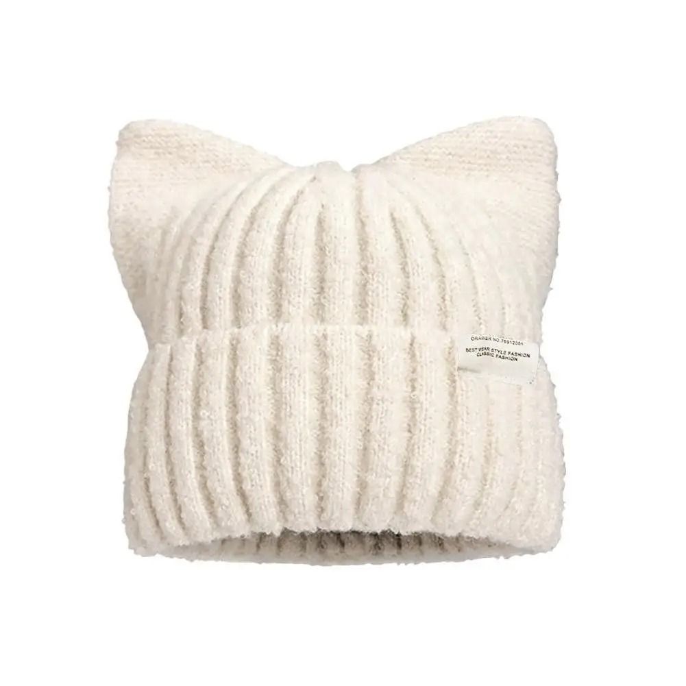 Cute Cat Ears Beanie – Autumn & Winter Warm Knitted Pullover Hat